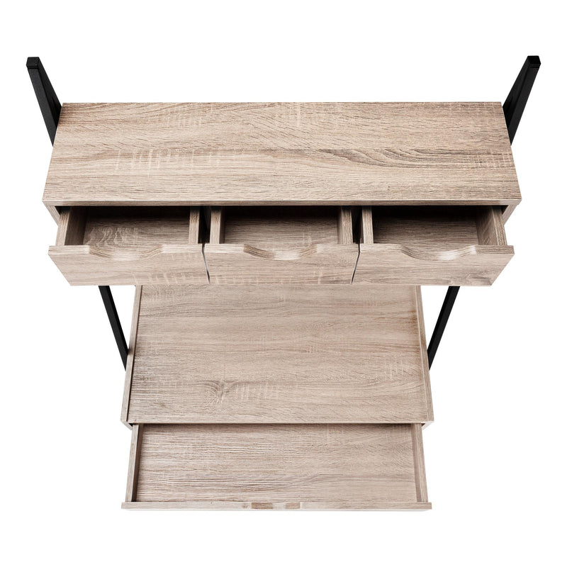 Monarch I 7332 Computer Desk - Dark Taupe/Black IMAGE 3