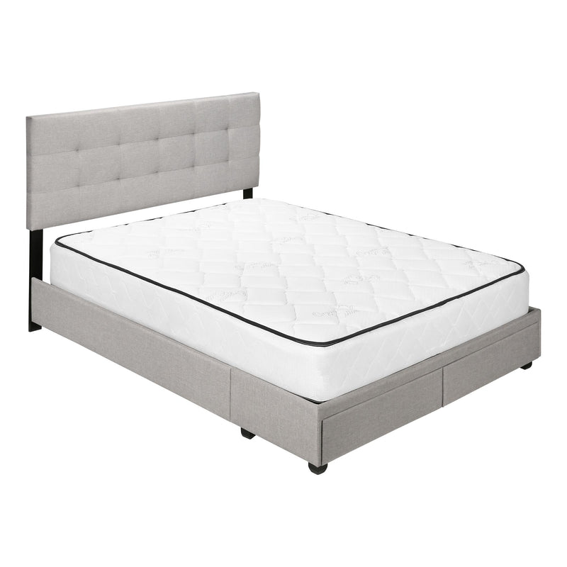Monarch I 6020Q Queen Bed with Storage Drawer - Grey Linen IMAGE 1