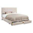 Monarch I 6021Q Queen Bed with Storage Drawer - Beige Linen IMAGE 2