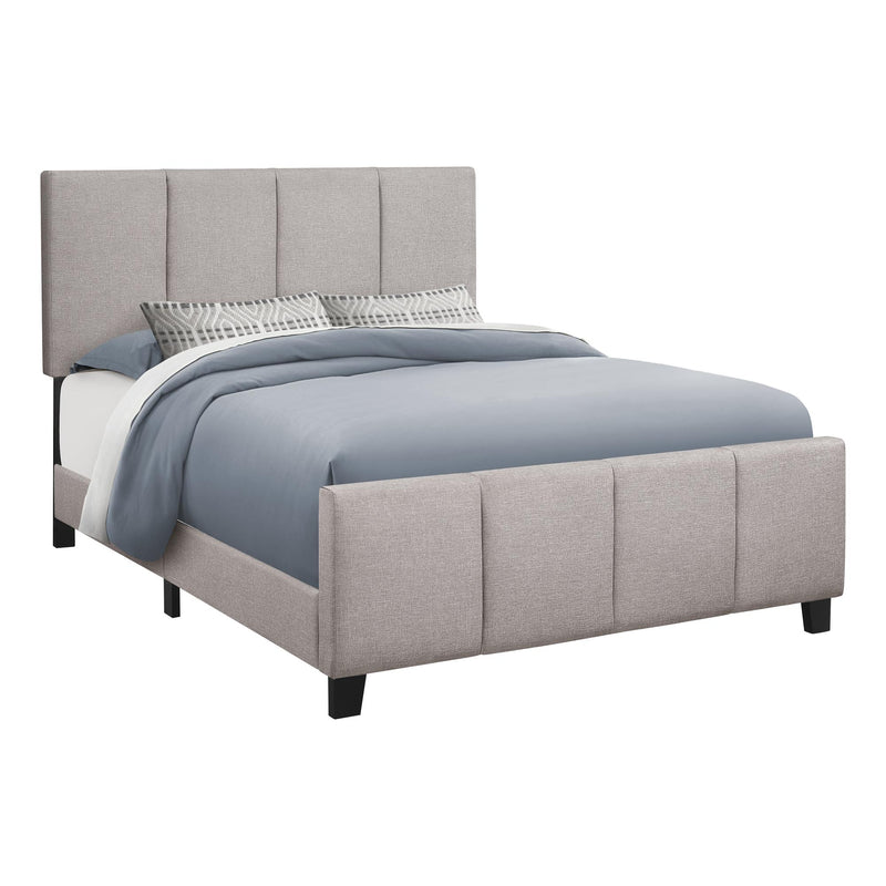 Monarch I 6025Q Queen Bed - Grey Linen IMAGE 1