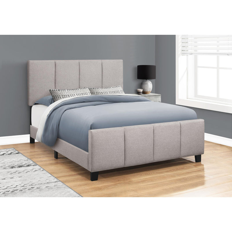 Monarch I 6025Q Queen Bed - Grey Linen IMAGE 2