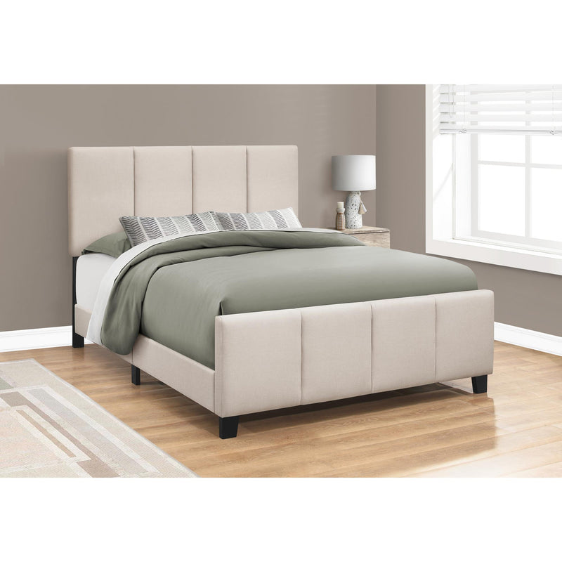 Monarch I 6026Q Queen Bed - Beige Linen IMAGE 2