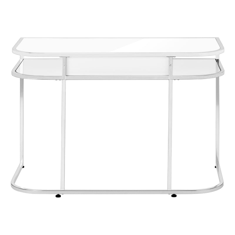 Monarch I 7520 Computer Desk - Glossy White/Chrome IMAGE 4