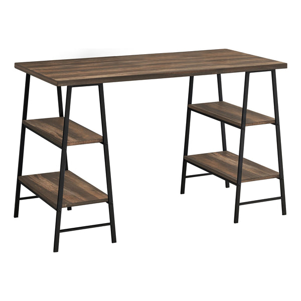 Monarch I 7525 Computer Desk - Brown/Black IMAGE 1