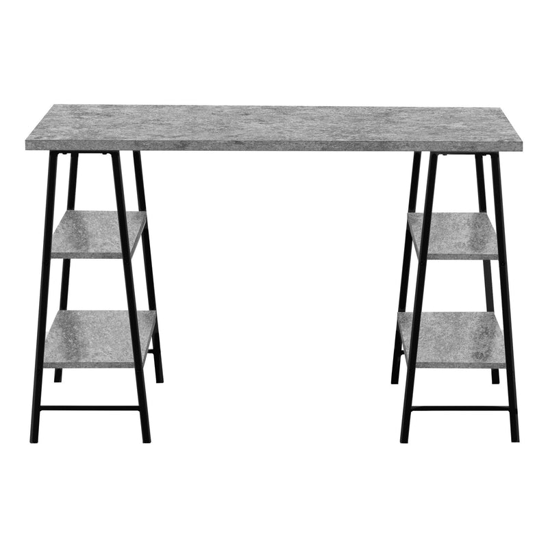 Monarch I 7526 Computer Desk - Grey Stone-Look/Black IMAGE 2