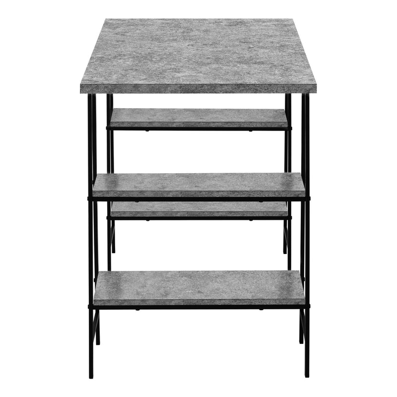 Monarch I 7526 Computer Desk - Grey Stone-Look/Black IMAGE 5