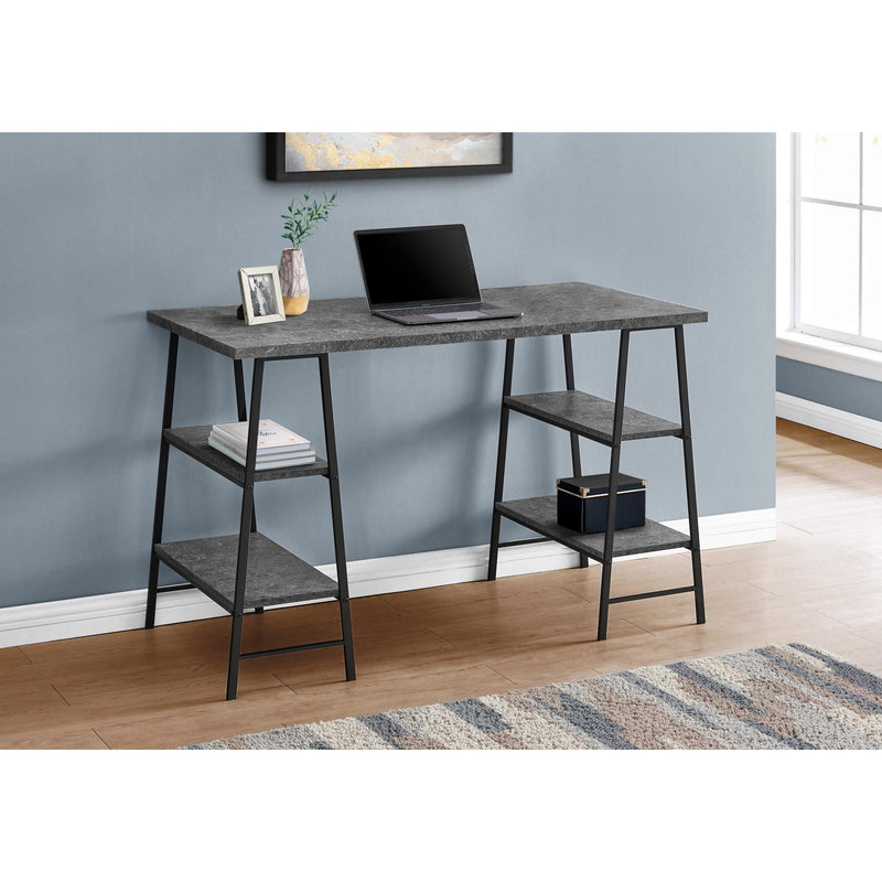 Monarch I 7526 Computer Desk - Grey Stone-Look/Black IMAGE 8