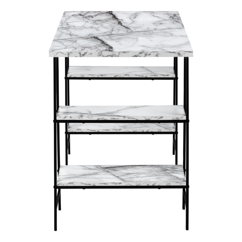 Monarch I 7527 Computer Desk - White Marble-Look/Black IMAGE 5