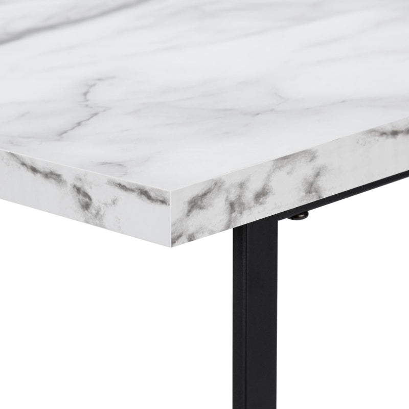 Monarch I 7527 Computer Desk - White Marble-Look/Black IMAGE 6