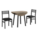Monarch I 1003 3 pc Dining Set - Dark Taupe/Black IMAGE 1