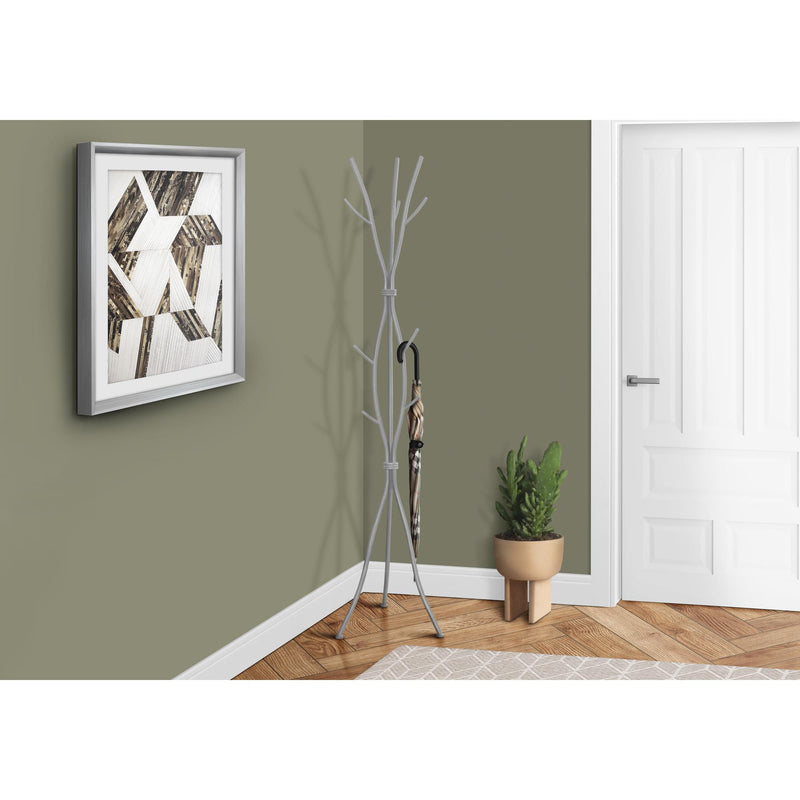 Monarch I 2061 74" Coat Rack - Hammered Silver IMAGE 8