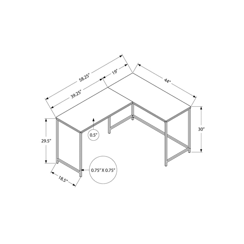 Monarch I 7391 58" Computer Desk - Brown Reclaimed/Black IMAGE 10