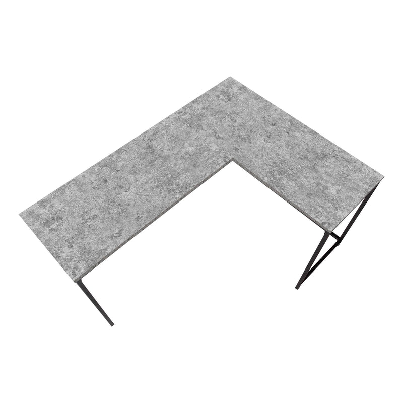 Monarch I 7392 58" Computer Desk - Grey Stone-Look/Black IMAGE 3