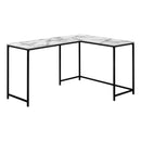 Monarch I 7393 58" Computer Desk - White Marble/Black IMAGE 1