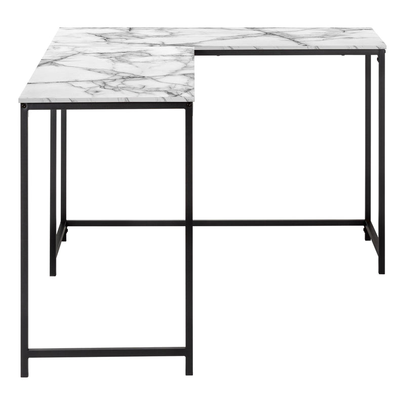 Monarch I 7393 58" Computer Desk - White Marble/Black IMAGE 4