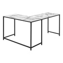 Monarch I 7393 58" Computer Desk - White Marble/Black IMAGE 5