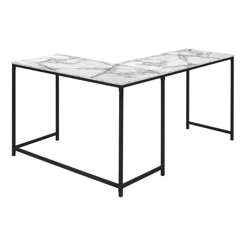 Monarch I 7393 58" Computer Desk - White Marble/Black IMAGE 5
