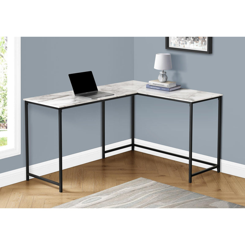 Monarch I 7393 58" Computer Desk - White Marble/Black IMAGE 8