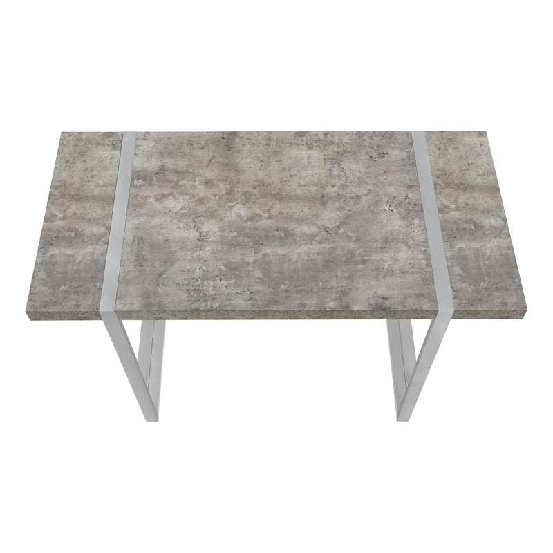 Monarch I 7662 Computer Desk - Grey Conctrete-Look/Silver IMAGE 3