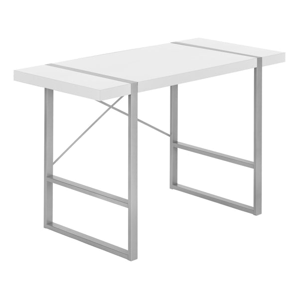 Monarch I 7663 Computer Desk - White/Silver IMAGE 1