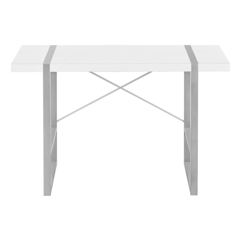 Monarch I 7663 Computer Desk - White/Silver IMAGE 2