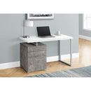 Monarch I 7648 Computer Desk - White/Concrete/Silver IMAGE 2
