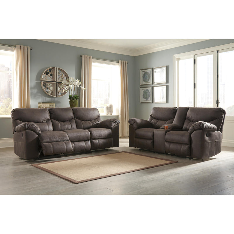 Signature Design by Ashley Boxberg Reclining Leather Look Loveseat with Console 3380394C IMAGE 6