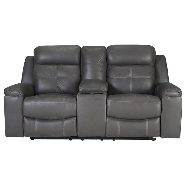 Signature Design by Ashley Jesolo Reclining Fabric Loveseat with Console 8670594C IMAGE 1