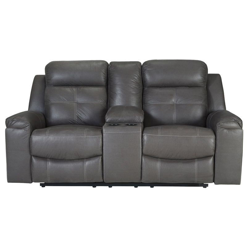 Signature Design by Ashley Jesolo Reclining Fabric Loveseat with Console 8670594C IMAGE 1