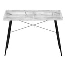 Monarch I 7539 Computer Desk - White Marble-Look/Black IMAGE 2