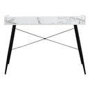 Monarch I 7539 Computer Desk - White Marble-Look/Black IMAGE 5