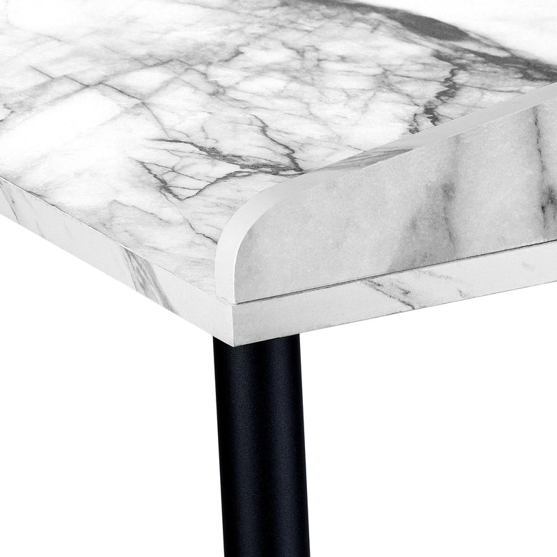 Monarch I 7539 Computer Desk - White Marble-Look/Black IMAGE 6