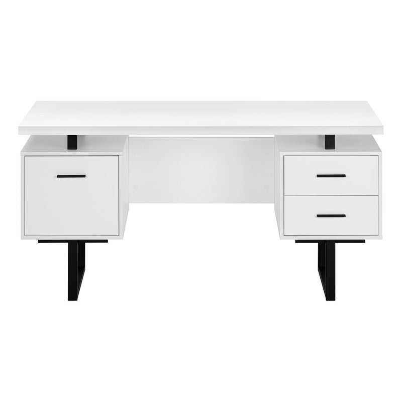 Monarch I 7631 Computer Desk - White/Black IMAGE 2