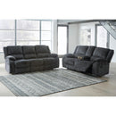  Signature Design by Ashley Draycoll 7650496C Double Reclining Power Loveseat with Console IMAGE 8