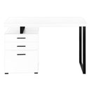 Monarch I 7646 Computer Desk - White/Black Metal IMAGE 2