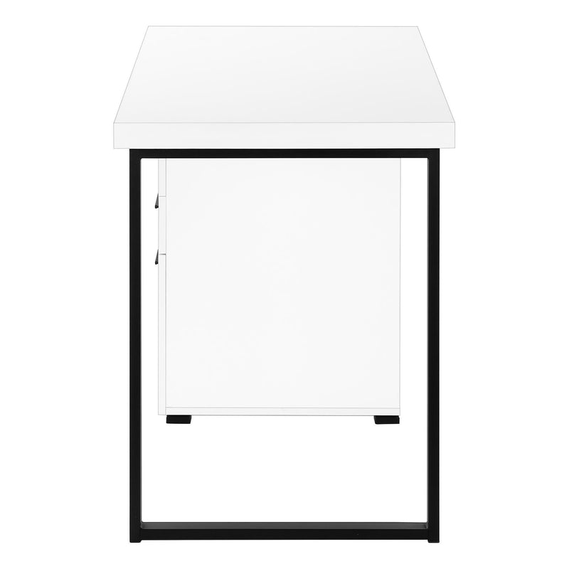 Monarch I 7646 Computer Desk - White/Black Metal IMAGE 3