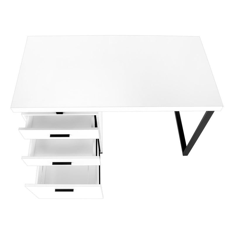 Monarch I 7646 Computer Desk - White/Black Metal IMAGE 5