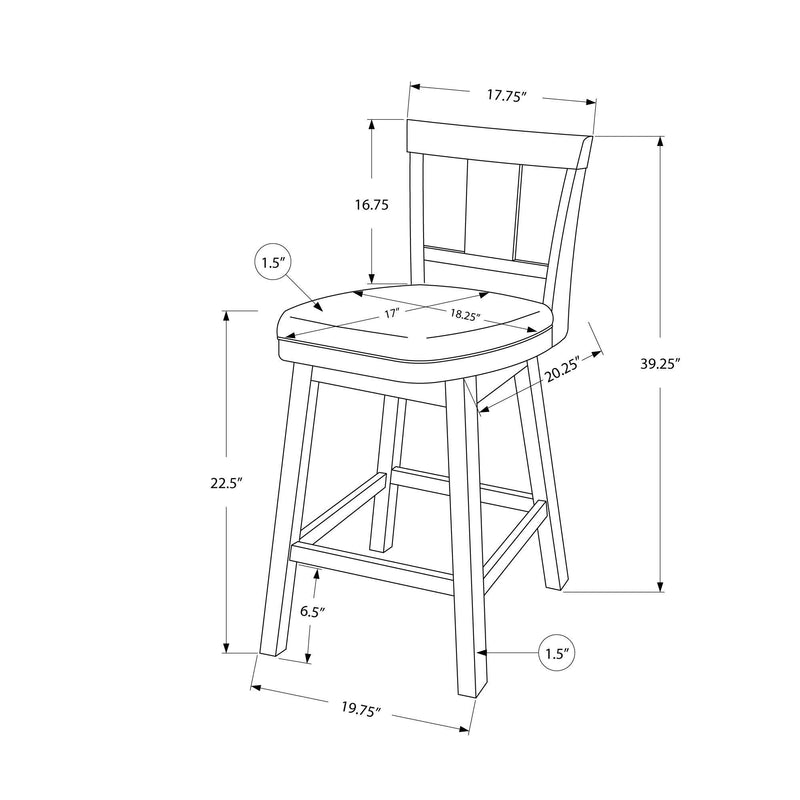 Monarch I 1233 Swivel Counter Stool - White/Grey IMAGE 5
