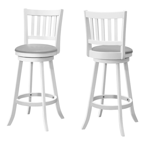 Monarch I 1238 Swivel Bar Stool - White/Grey IMAGE 1
