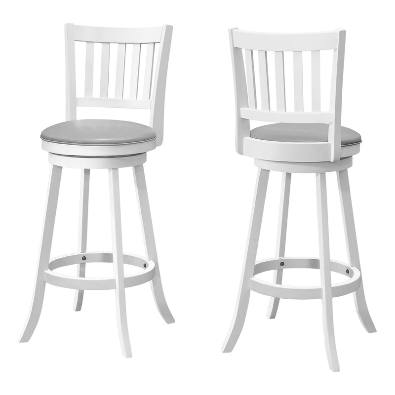 Monarch I 1238 Swivel Bar Stool - White/Grey IMAGE 1