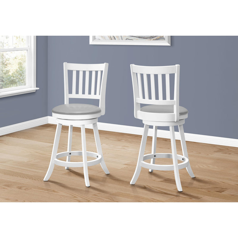 Monarch I 1239 Swivel Counter Stool - White/Grey IMAGE 2