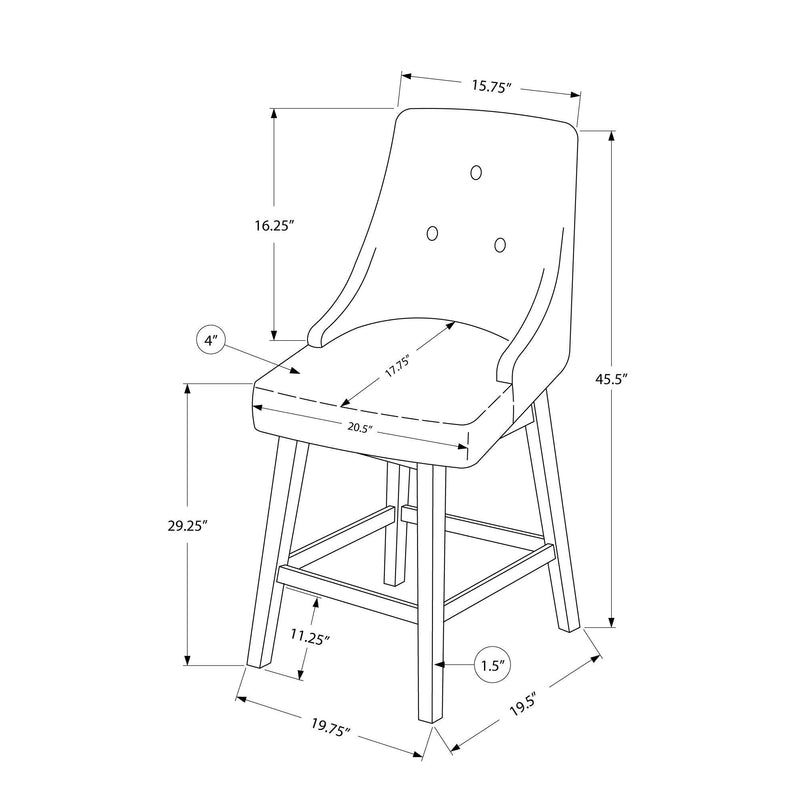 Monarch I 1243 Swivel Bar Stool - Grey/White IMAGE 5