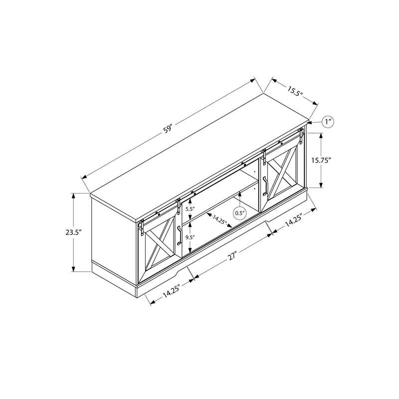 Monarch I 2747 60" TV Stand - Gray IMAGE 5
