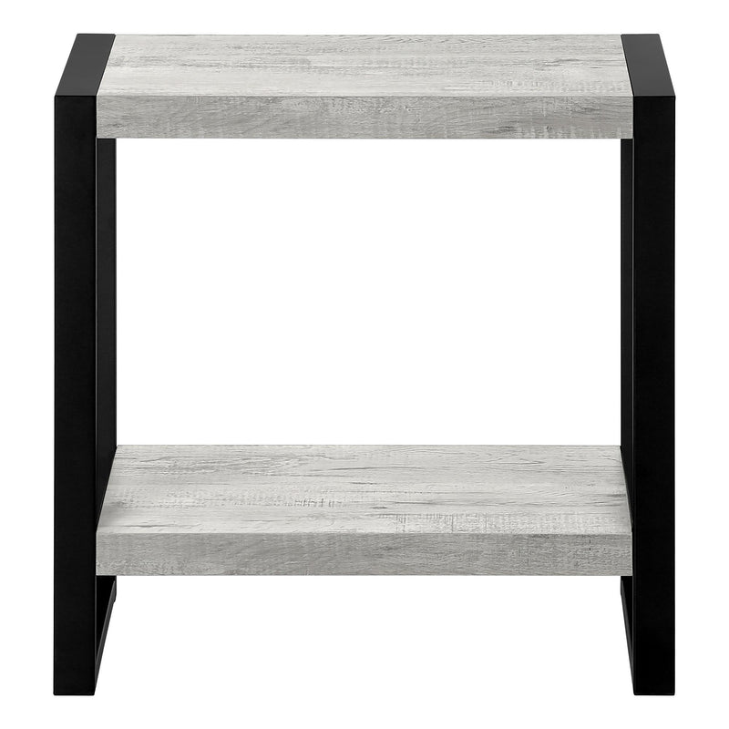 Monarch I 2857 Accent Table - Gray Reclaimed Wood-Look/Black Metal IMAGE 2