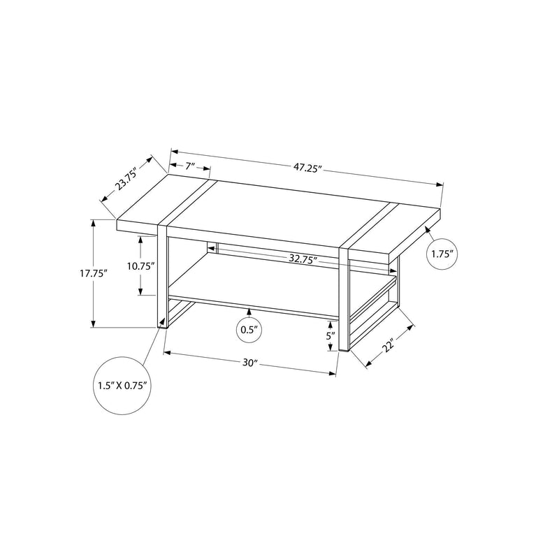 Monarch I 2860 Coffee Table - Black Reclaimed Wood-Look/Black Metal IMAGE 10