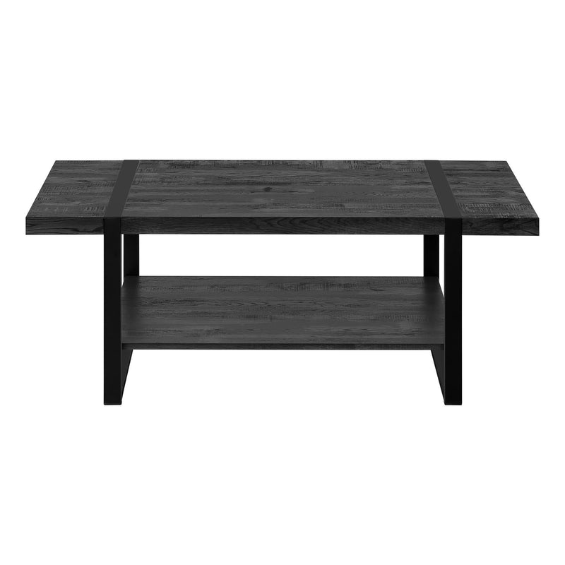 Monarch I 2860 Coffee Table - Black Reclaimed Wood-Look/Black Metal IMAGE 2