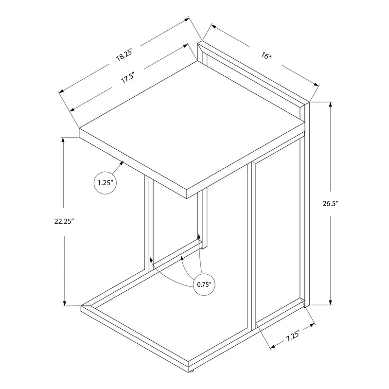 Monarch I 3634 Accent Table - Gray/Black Metal IMAGE 10