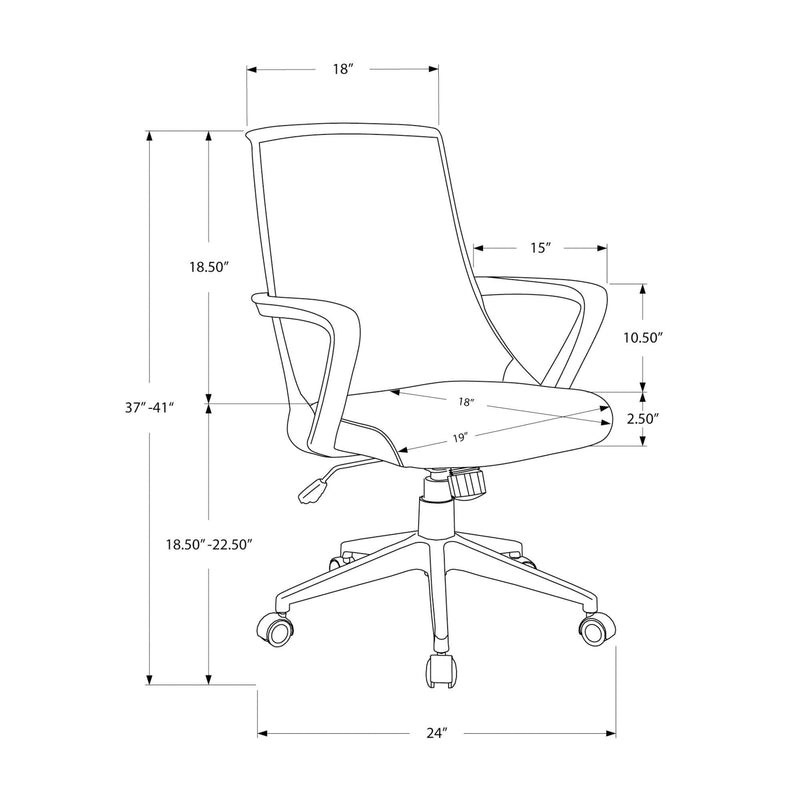 Monarch I 7294 Office Chair - White/Grey Mesh IMAGE 11