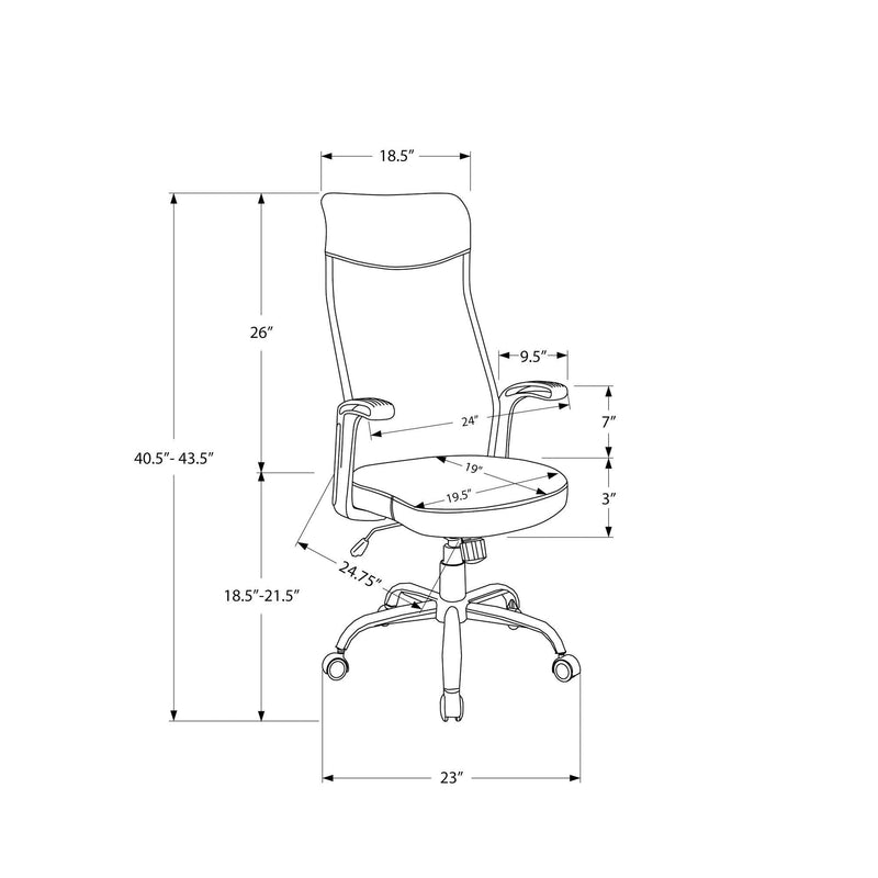 Monarch I 7324 Office Chair - White/Grey Fabric IMAGE 11