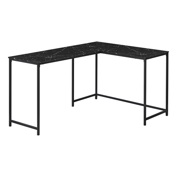 Monarch I 7396 Computer Desk - Black Marble/Black Metal IMAGE 1